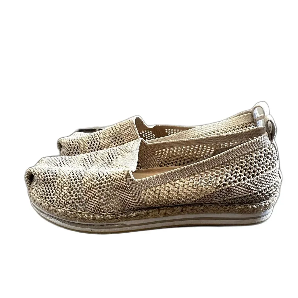 Bobs by‎ Skechers Breeze Bird Song Slip-On Shoes Espadrilles Coastal Chic Size 9